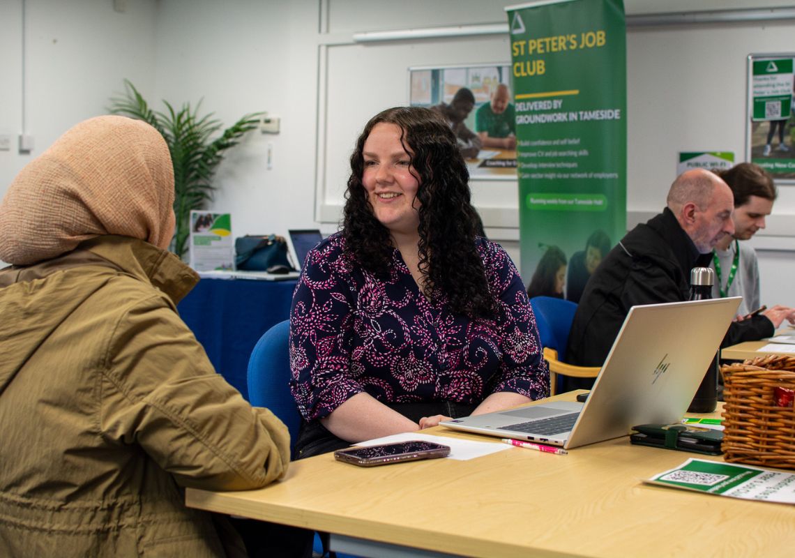 Employment team supporting participants at St Peter's Job Club