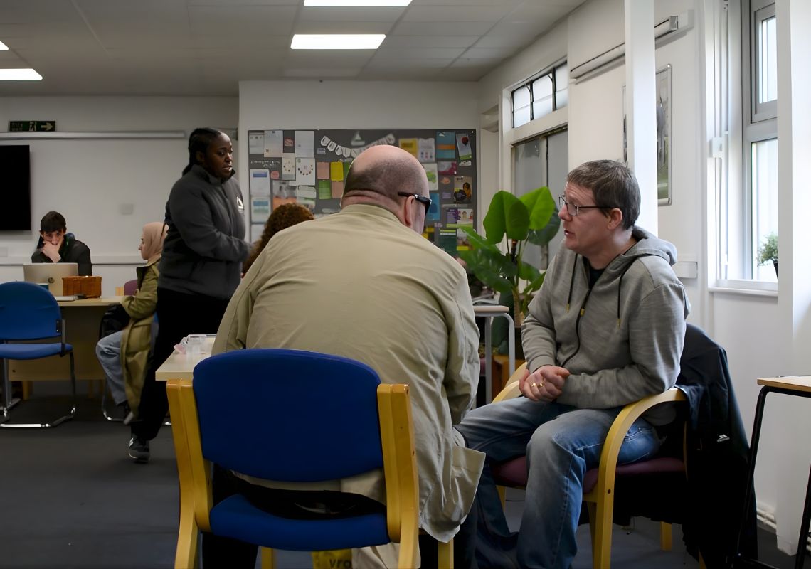 James taking part in the job club