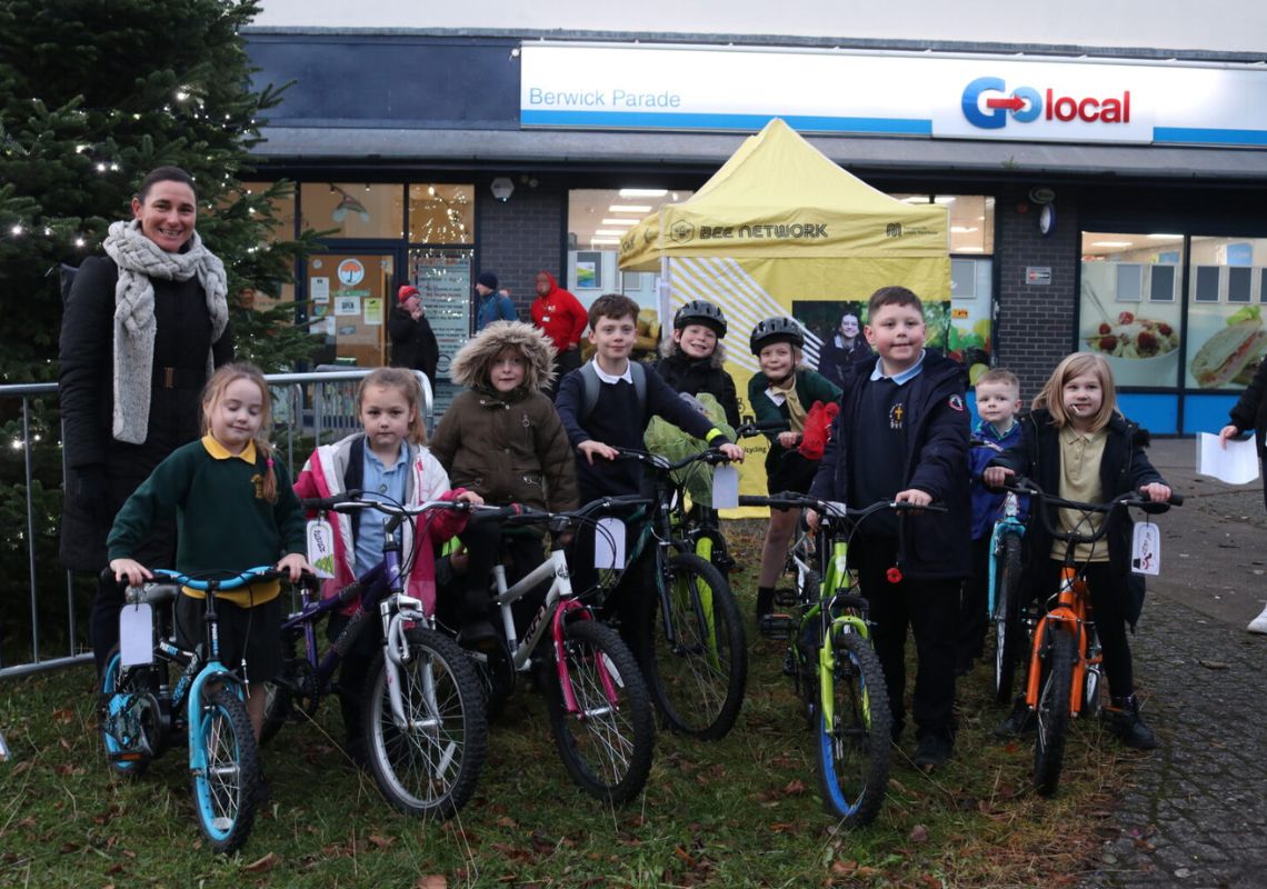 Sarah with young people at the Bike Fest