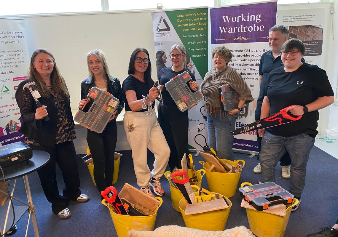 Jelena and other participants with their tool kits