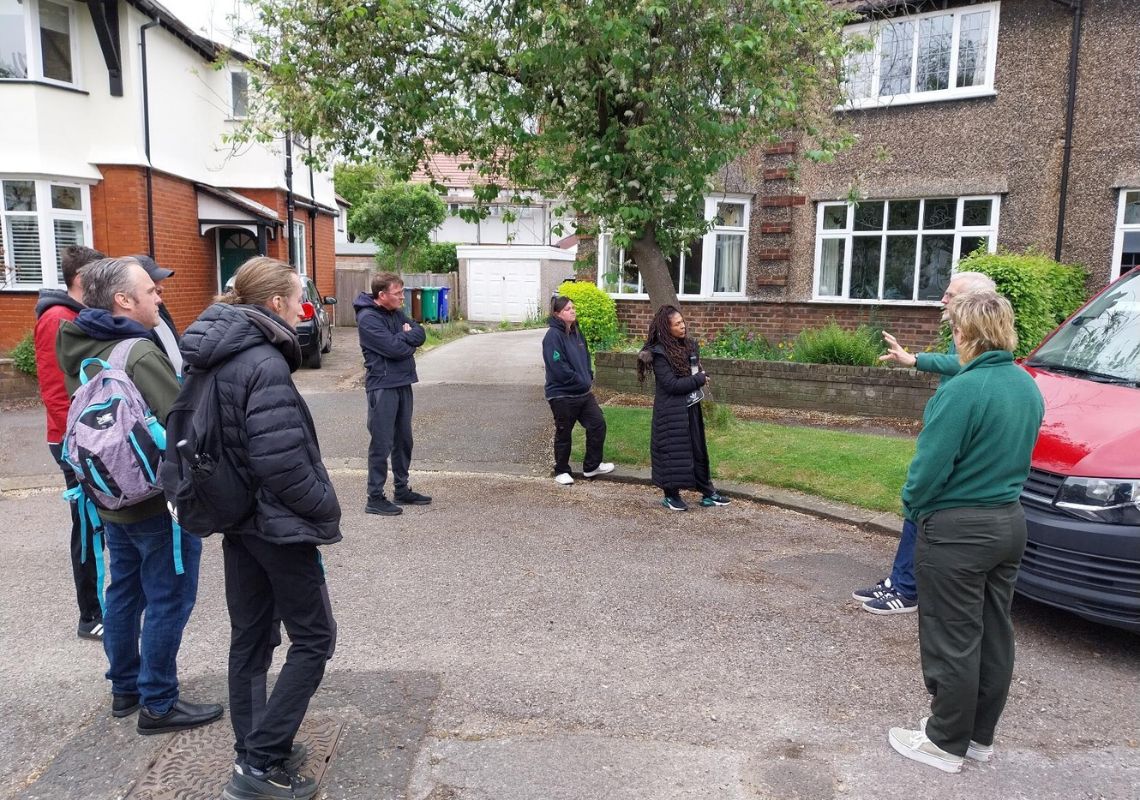 Participants visiting a retrofitted home