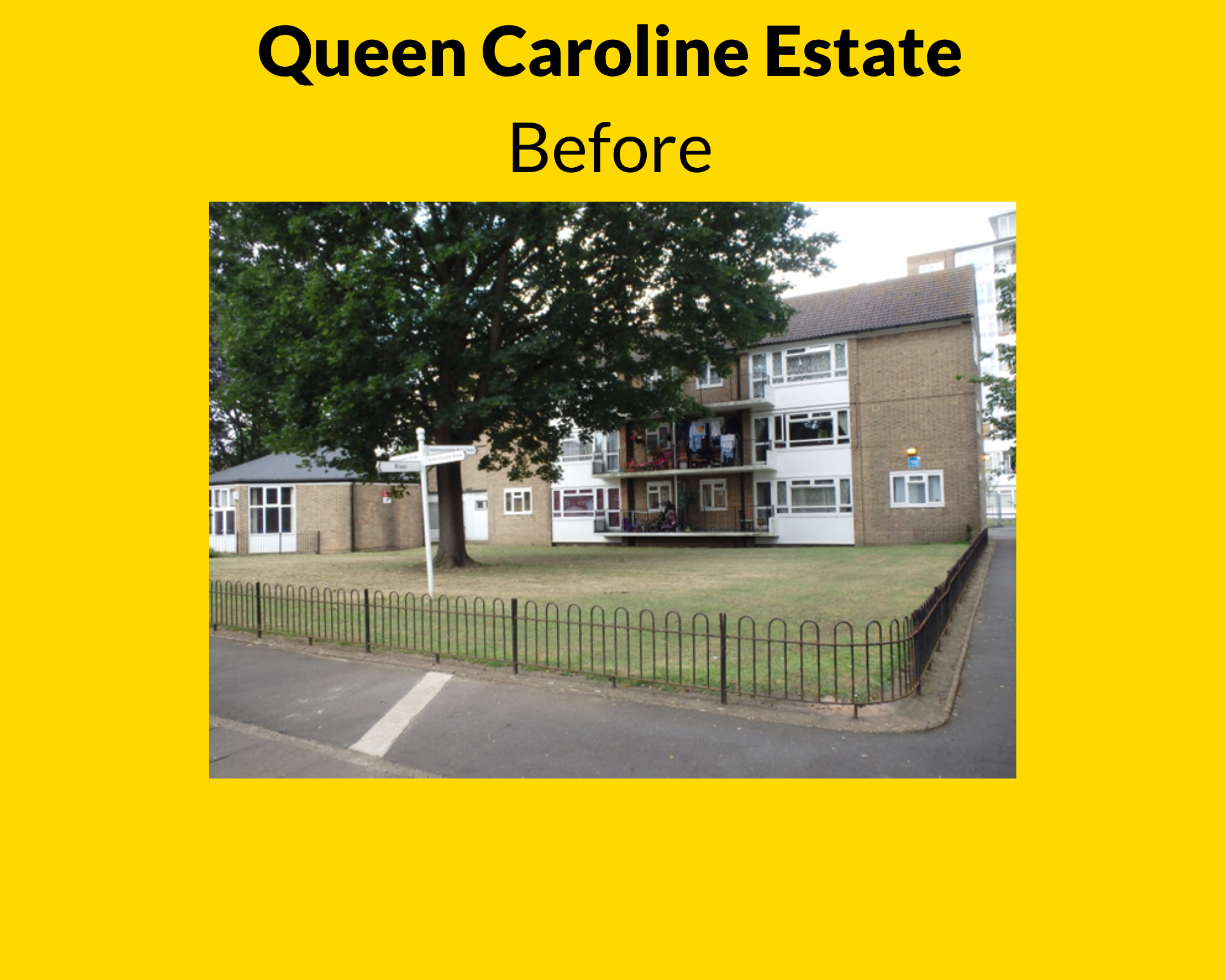Queen Caroline Estate improvements before SuDs Retrofit by Groundwork London