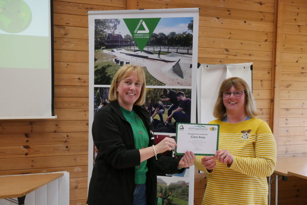 Participant recieving their certificate
